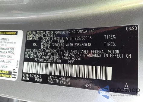 2024 Lexus Nx 350H Premium from USA, damaged, VIN 2T2GKCEZ6RC019104